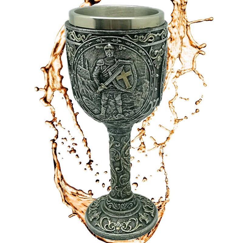 Decorative Goblet "Armored Knight" - Medieval Wine Goblet with Knight
