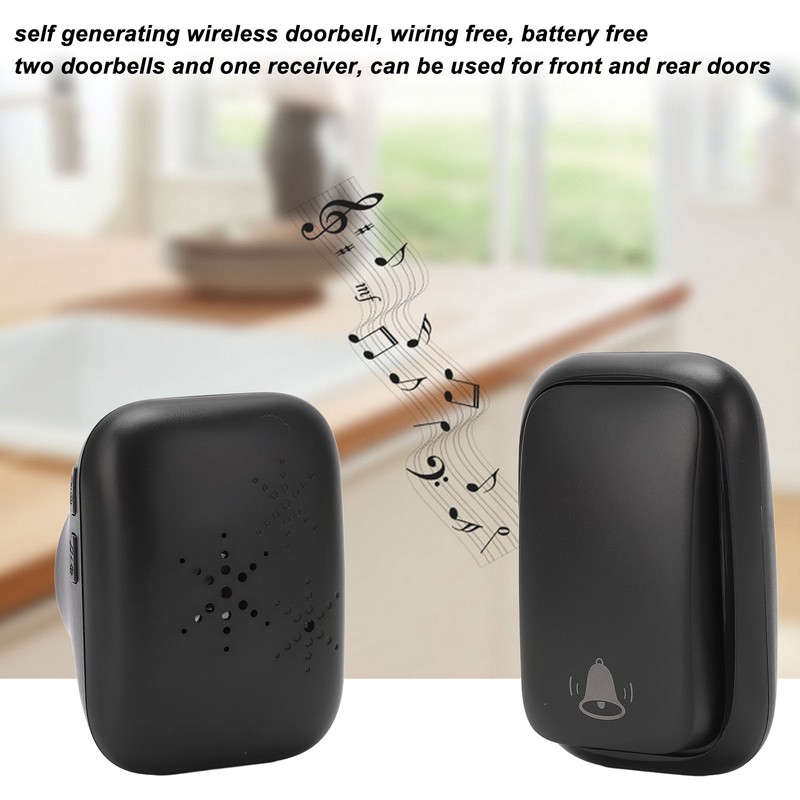 Wireless Music Doorbell Battery Free Self Generating Long Control Distance