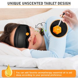 Upgrade Heated Eye Mask with Oil Diffuser Tablets, 2000mAh Rechargeable Cordless Heated Sleep Masks for Dry Eyes, Stye Eye Treatment, Warm Eye Compress, Light Blocking Heat Eye Mask for Men Women