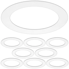 8 Pack Gloss Oversize Goof Trim Ring for Recessed Can Lighting Down Light, Outer Diameter 10 Inches, Inner Diameter 6.2 Inches