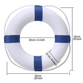 20 Inch / 50cm Pool Safety Life Preserver Throw Ring Buoy- Swim Foam Rings for Swimming Pool Wall Decoration