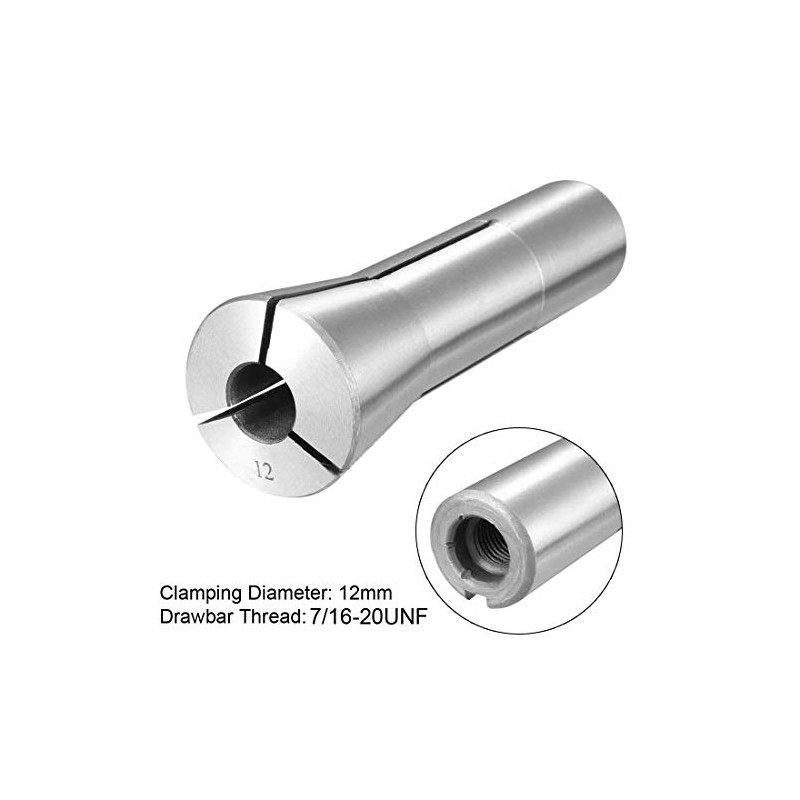 sourcing map R8 Collet, 12mm Metric Mill Chuck Holder 65Mn