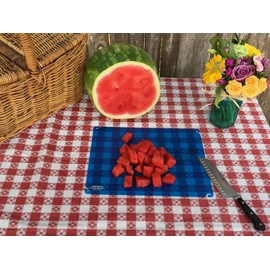 FUNCTIONAIRE Funnel-Board Kit – 4 Cutting Boards that convert to a funnel or scoop. Includes EZ Mount Storage Holder that mounts inside cabinet doors (no tools required). Watch demo video.