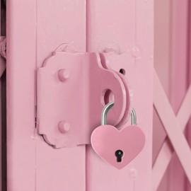 Treasure Chest Padlock,Mini Love Heart Shaped Metal Lock Colorful Diary Book Security Padlock with Key for Jewelry Box Purse Handbag Cabinet Lockers Letter Box ()