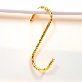 Gold S-Shaped Metal Hook 12cm 8ea