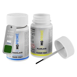 MG PRIME Autolack Lackstift Set für Skoda LG6Y / 2A Emerald Green Metallic Basislack Klarlack je 50ml