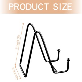 GLADFRESIT Easel Display Stand, Iron Plate Holder for Display Decorative Plate Dish Picture Frames Tabletop Art Crafts Living Supplies Bedroom(Black)