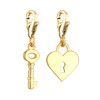 Key and Lock Charm Pendant 925 Sterling Silver Gold-Plated for