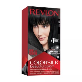 Revlon Colorsilk Permanent Hair Color 10 Black with Keratin Ammonia Free 1 Count