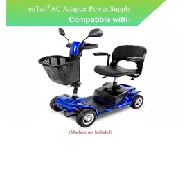 eeTao 3-Pin XLR AC/DC Adapter Charger Compatible with VOCIC V-ES-D41 VESD41 VES-D41 V-ESD41 V ES D41 Mobility-Scooters-for-Adults 180W 12V 18AH Battery 24V DC24V 24VDC 24.0V Power Supply Cable Cord