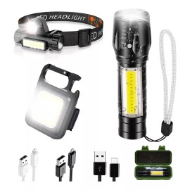 KS Lámpara Táctica Led+lampara De Cabeza+linterna Llavero