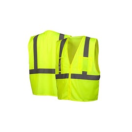 Pyramex RVZ21 Series Vest Class 2 Economy Vest with Clear Pocket - Hi Vis Lime