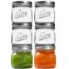 Ieavier 6 PACK Wide Mouth Mason Jars 16oz with Airtight