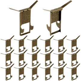 Hicarer 10 Pcs Brick Wall Hook Clips for Hanging Indoor Christmas Stocking Holders Steel Brick Hook, Brick Hangers Picture Decoration Hanger Fastener for Fireplaces (Antique Brass)