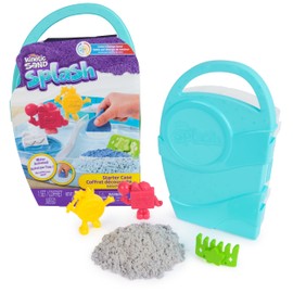 Kinetic Sand, Splash Starter Case with 6oz Color-Change Play Sand, 3 Tools & Molds, Reusable Storage, Sensory Toys for Kids Ages 3 and up