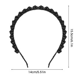 Mabor Pearl Headbands for Women Girls Comfortable Elegant Headbands Black Faux Pearl Fancy Head Band for Teen Girls Hair Styling Accessories