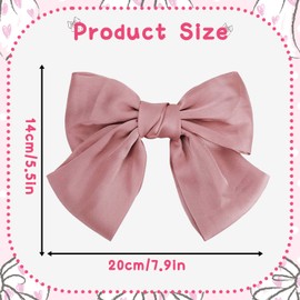 Bowknot Hair Clip, Women Hair Bows French Large Bow Hair Clips Hair Clip for Girls (Pink)