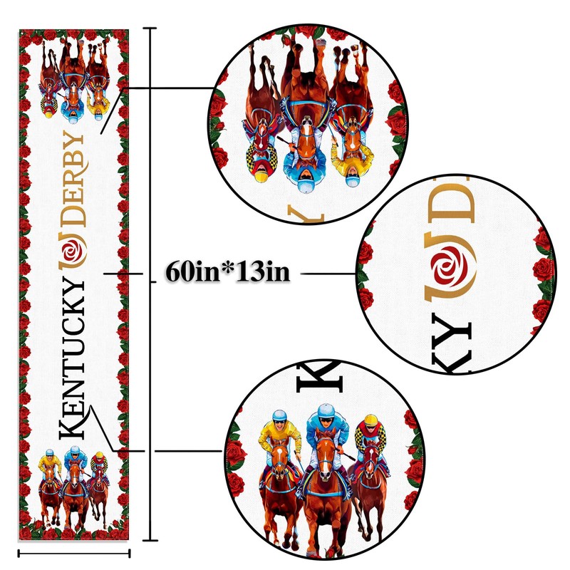 Nepnuser Kentucky Table Runner Run for The Roses Horse Racing