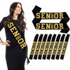 10 Pcs Black Senior 2027 Satin Sashes with Gold Glitter