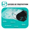 LEMENT 50pcs KN95 Face Mask Black 5 Layer Cup Dust