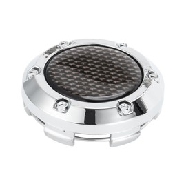 RATCHROLL 1 Pc Universal Wheel Center Caps Hub Caps Rim Center Caps OD: 66mm / 2.60" Silver Tone Plastic for Ford with Brown Carbon Fiber Pattern Sticker