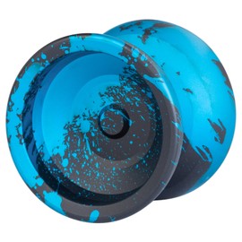 Generic Lodestone R2FG Unresponsive Pro Level Yo-Yo, Aluminum Body Acid Wash Splash (Black+Blue)