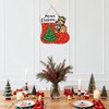 Meowy Christmas Wood Sign Merry Christmas Wall Hanging for Front