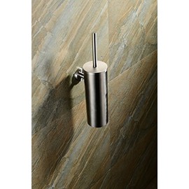 Toilet set: brush holder and toilet brush, made of 18/8 stainless steel (SUS304), matte, dimensions: 395 mm x 130 mm x 90 mm, for wall mounting, 23013-2