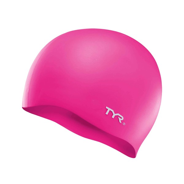 TYR Wrinkle Free Silicone Swim Cap, Fluorescent Pink