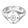 Kuzzoi 0605980624 Men's Silver Ring with Compass Wind Rose Symbol