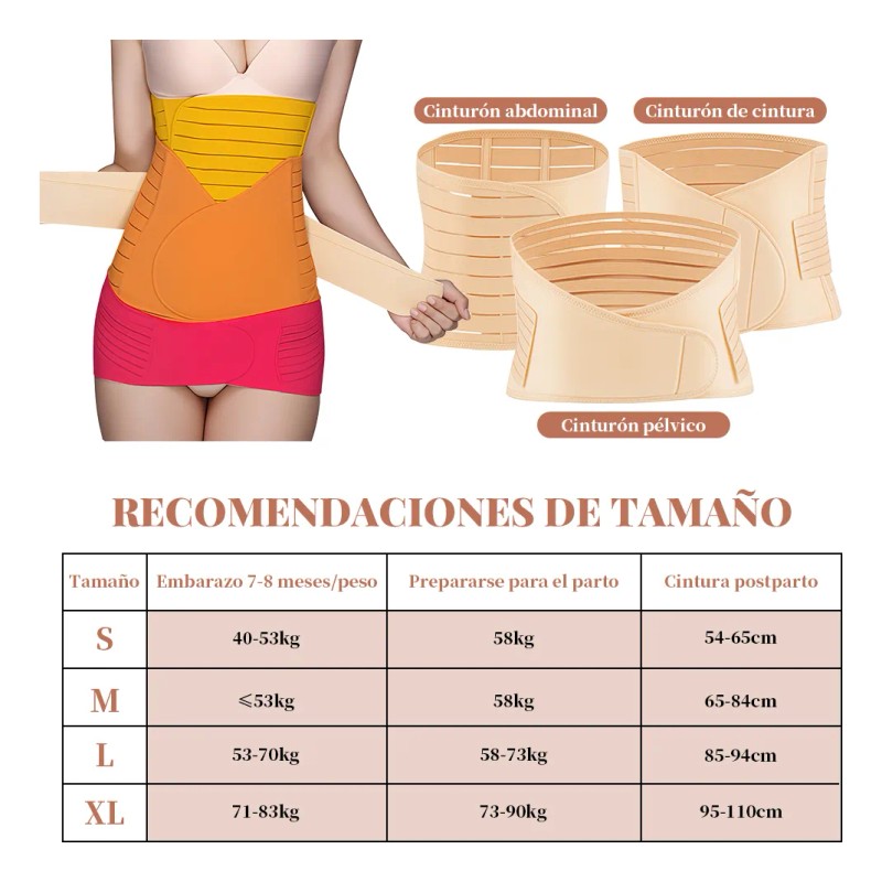 Faja Postparto Maternidad Embarazo 3 En 1 Moldeadora Cesárea