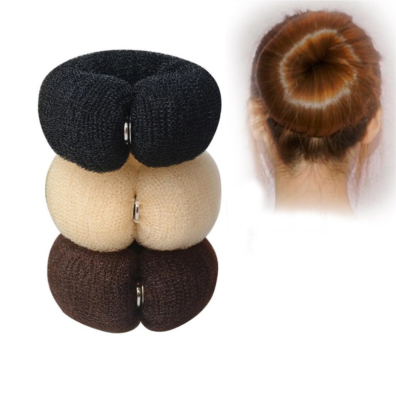 3PCS 20cm Donut Hair Foam Ring Shaper Snap Roll DIY
