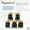 184 Spice Jar Labels, Prefdo Minimalist Preprinted Black Sticker White