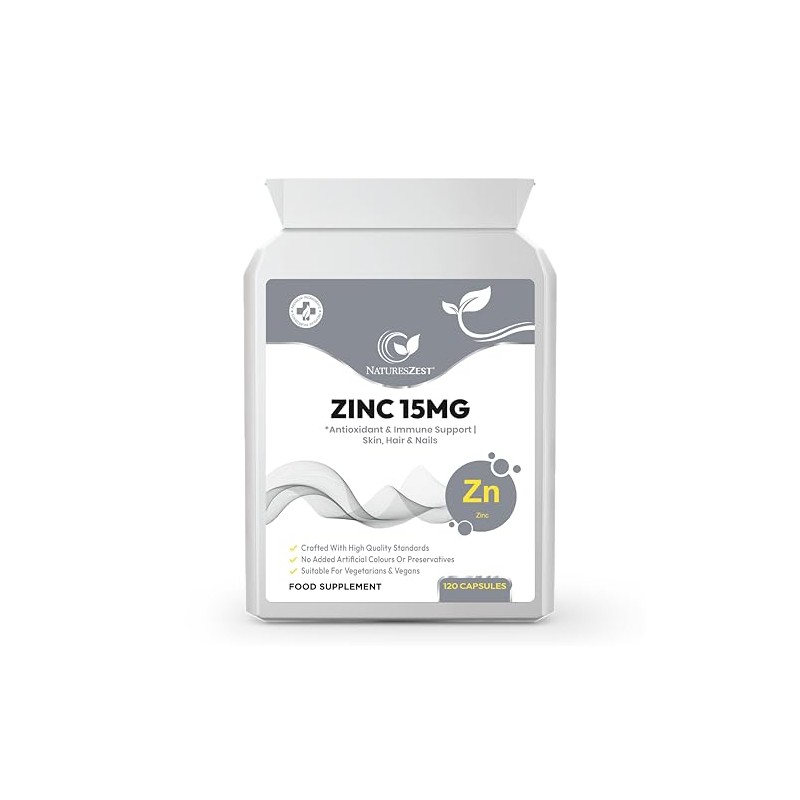 Zinc 15mg Supplement – 120 Vegan Capsules | Highly Absorbable