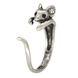 Miniblings Mouse Ring Mouse Mouse Pet Silver – Original Fashion Jewellery I Finger Ring with Motif I Adjustable One Size, Metal