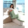 YnM Chunky Throw Blanket, Medium-Weight, Hand Knitted with Chenille Yarn,