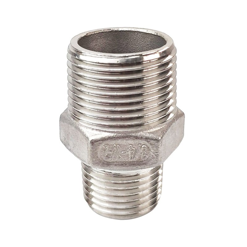 LOZOME 3/4" x 1/2" Male Hex Nipple Threaded Reducer Connector