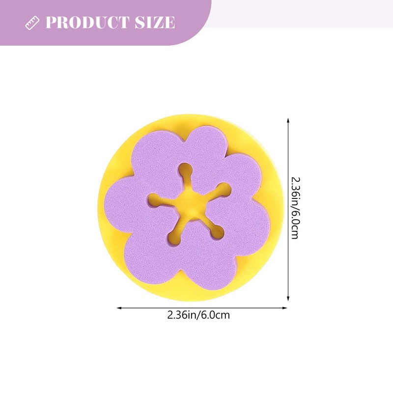 NUOBESTY 6pcs Painting Sponge Stamps Creative Flower Round Sponge Seals