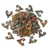 DanLingJewelry 200Pcs Random Wooden Buttons Christmas Elk Antlers Buttons Decorative