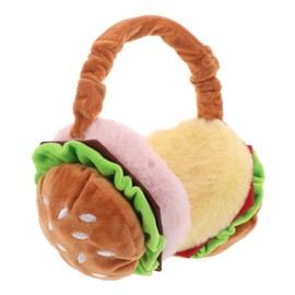 OATIPHO Cute Hamburger Cartoon Ear Warmers Foldable Thermal Earmuffs Fluffy Design for Outdoor Activities Winter Ear Covers for Cold Weather Protection