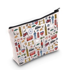Funny London Travel Pouch for Vacation London Icons Gift for Brit Great Britain Travel Gift London Lover (London Bag)