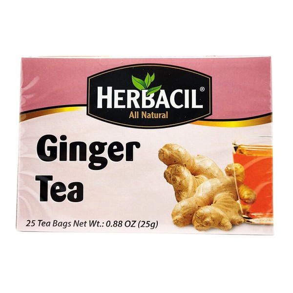 Herbacil Ginger Tea. Supports a Healthy Digestion. Pure and Natural. 25 Teabags