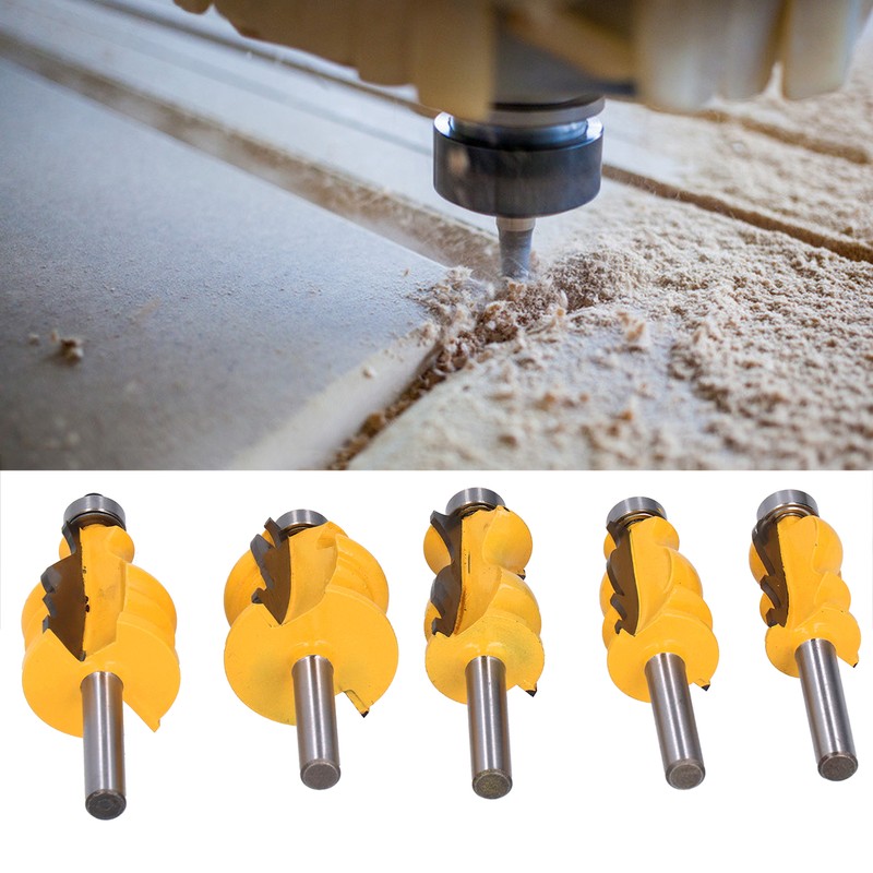 5Pcs/Set Router Bit Tenon Wood Milling Slot Cutter with 8mm