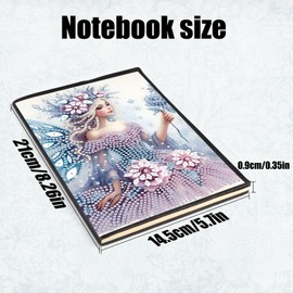 SHEGZHUC 14.5 x 21 cm Diamond Painting Notebook A5 Blank Diamond Painting Notebook Diamond Painting Notebook Diamond Painting Rhinestone Special Stones Diary Girls Gifts Girls Elf Fairy