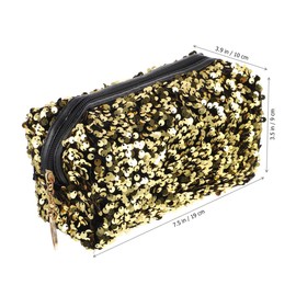 Healeved 3pcs Sequin Makeup Bag Capacity Storage Bag for Stylish for Travel and Daily Use for Women