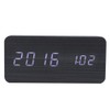 LED Wooden Alarm Clock Electronic Voice Control Temperature Date Table