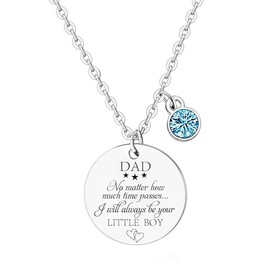 Hgreiwgk Dad Necklace Father's Day Gift For Dad Papa Daddy Dad Gifts From Son Daughter Happy Birthday Necklace Gift for My Dad Thanksgiving Day Gifts For Dad (Little Boy)