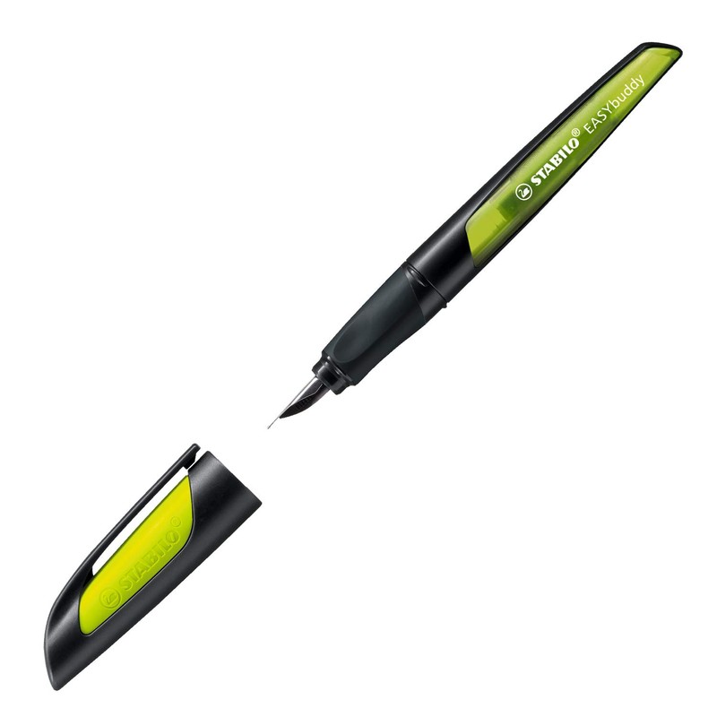 Schulfüller mit Standard-Feder M - STABILO EASYbuddy in schwarz/limette -