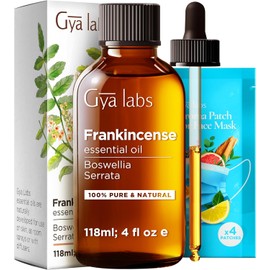 Gya Labs Frankincense Essential Oil - Huge 4 Fl Oz - 100% Pure Natural Frankincense Oil for Skin, Face, Massages & Candle Making Scent - Premium Grade for Wellness & Comfort - Woody & Calming