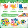 Barydat 100 Pcs Mini Resin Animals Figures Bulk 3 Styles
